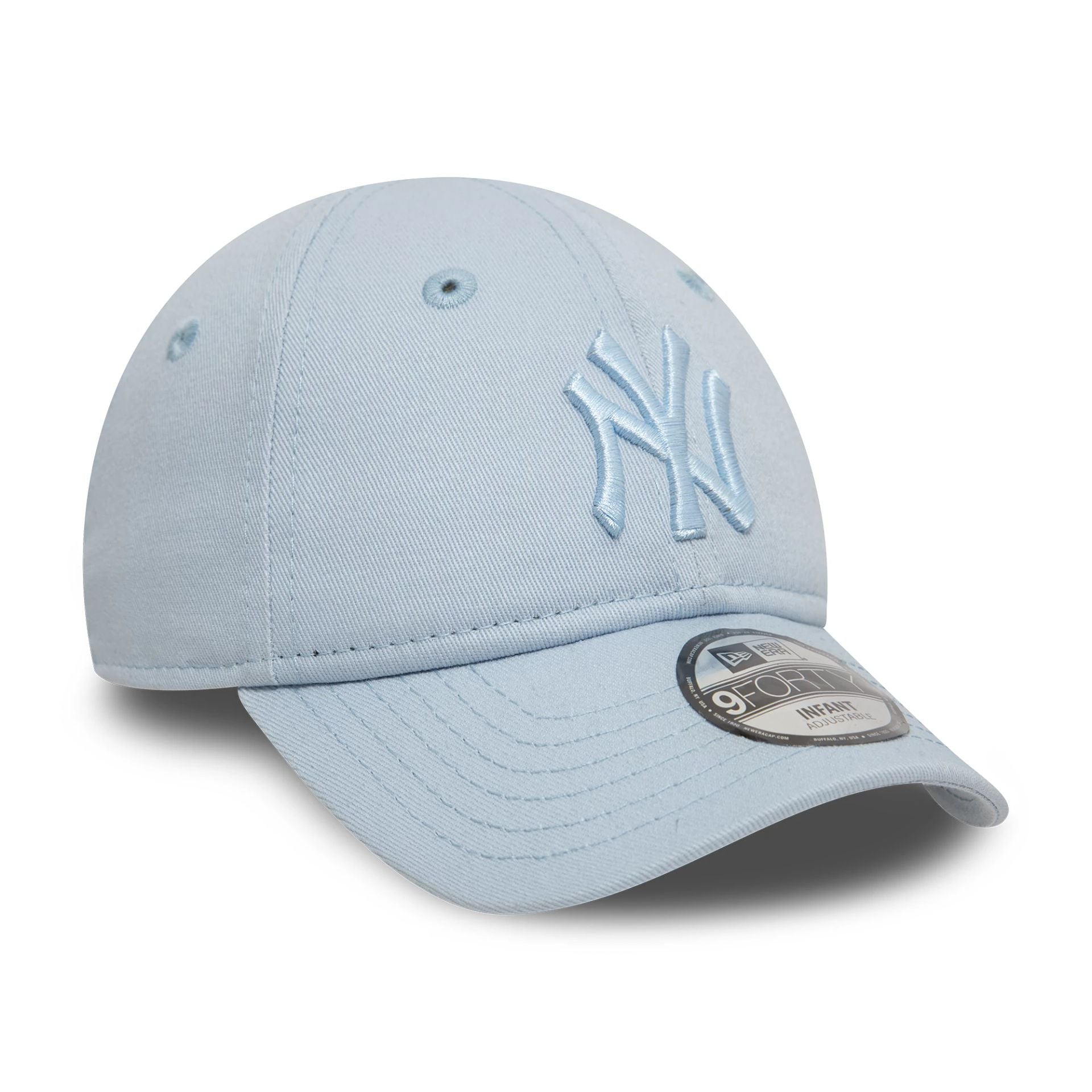 This is a New York Yankees Infant League Essential Essential Pastel Blue 9FORTY Adjustable Cap 3