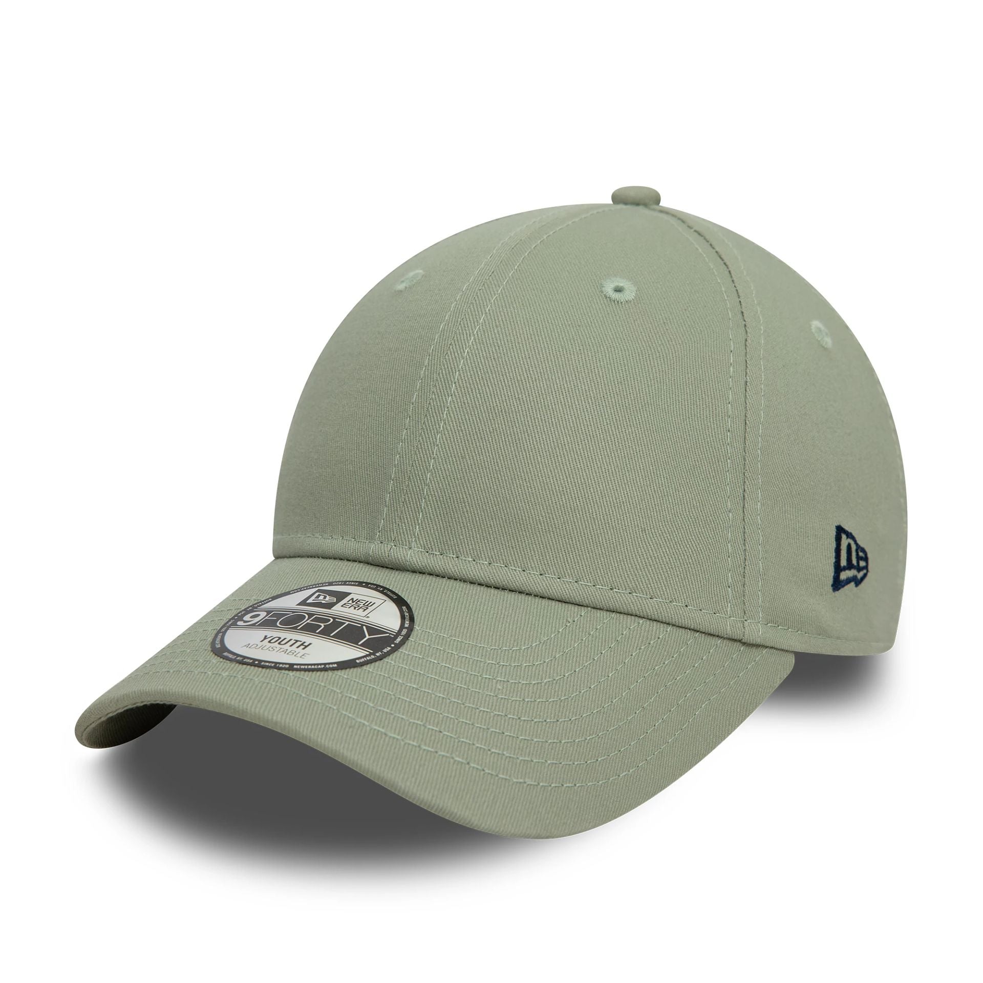 This is a Child New Era Essential Pastel Green 9FORTY Adjustable Cap 1