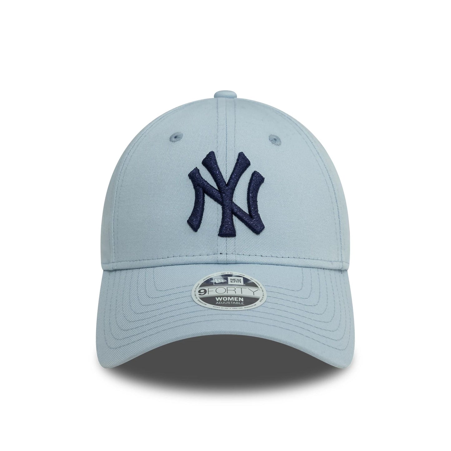 This is a New York Yankees Womens Metallic Pastel Blue 9FORTY Adjustable Cap 2