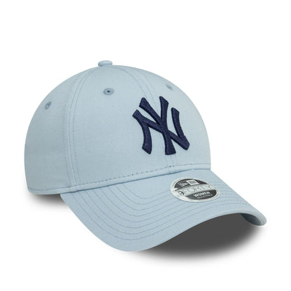 This is a New York Yankees Womens Metallic Pastel Blue 9FORTY Adjustable Cap 3