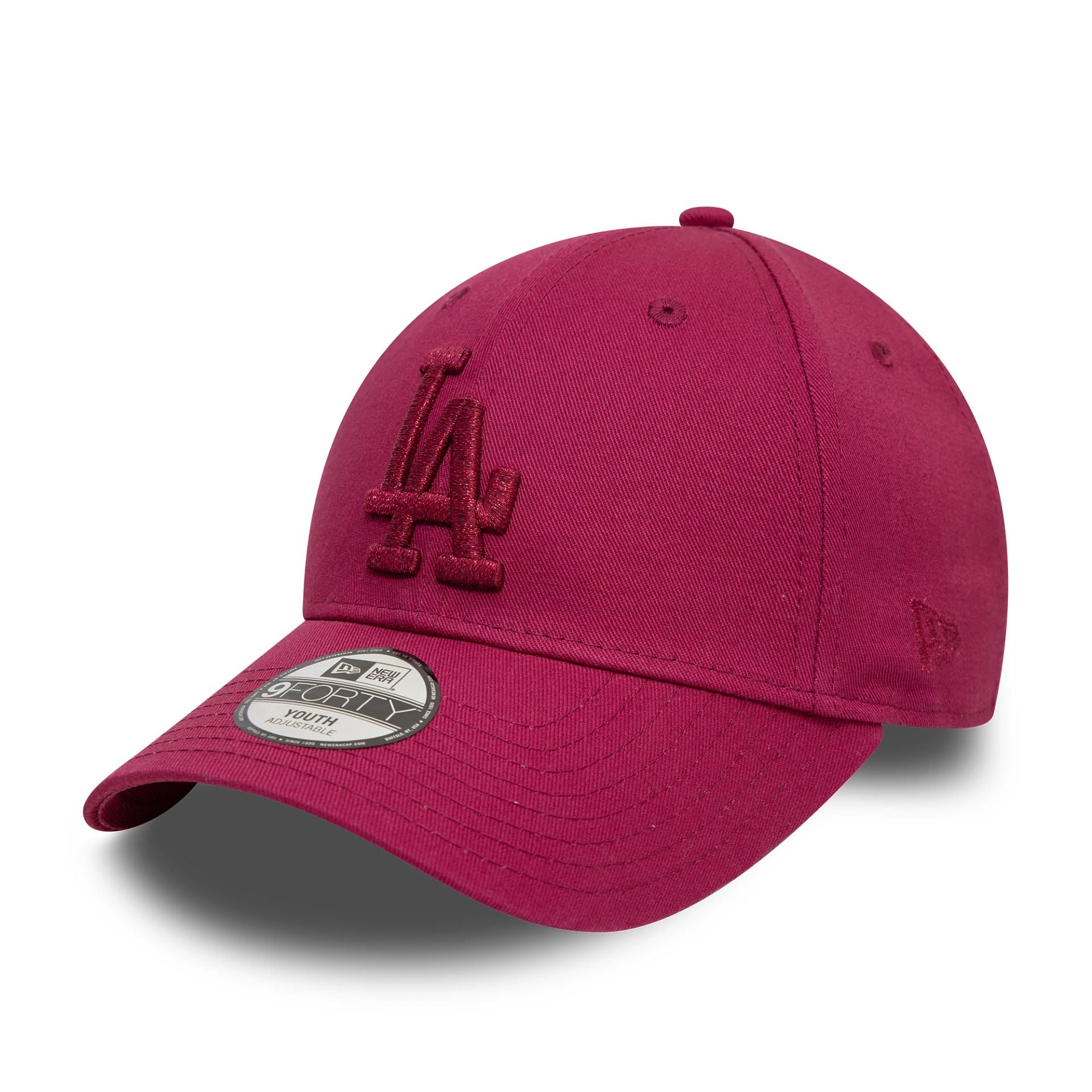 This is a LA Dodgers Child Metallic Dark Red 9FORTY Adjustable Cap 1