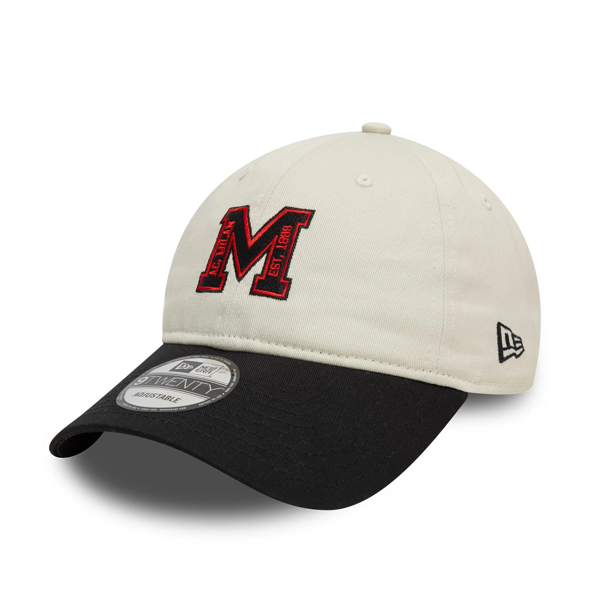 This is a AC Milan M Logo Cream 9TWENTY Adjustable Cap 1