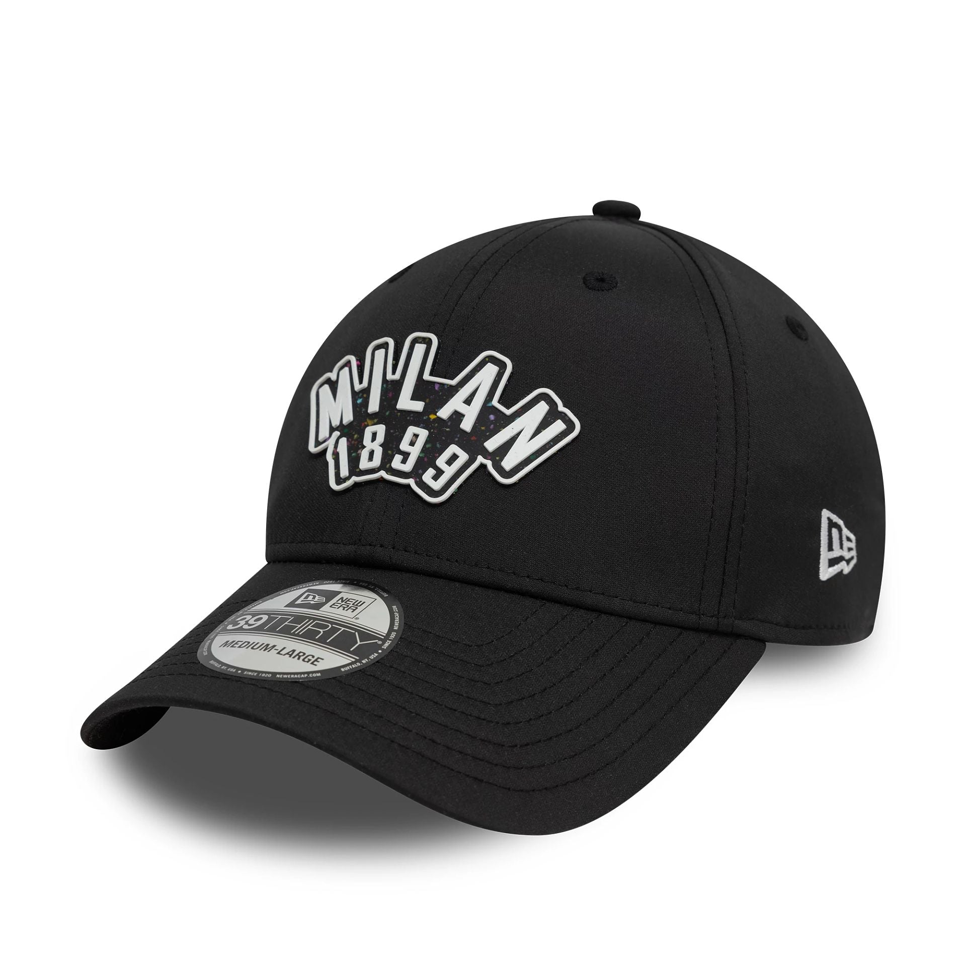 This is a AC Milan Recycled Rubber Black 39THIRTY Stretch Fit Cap 1