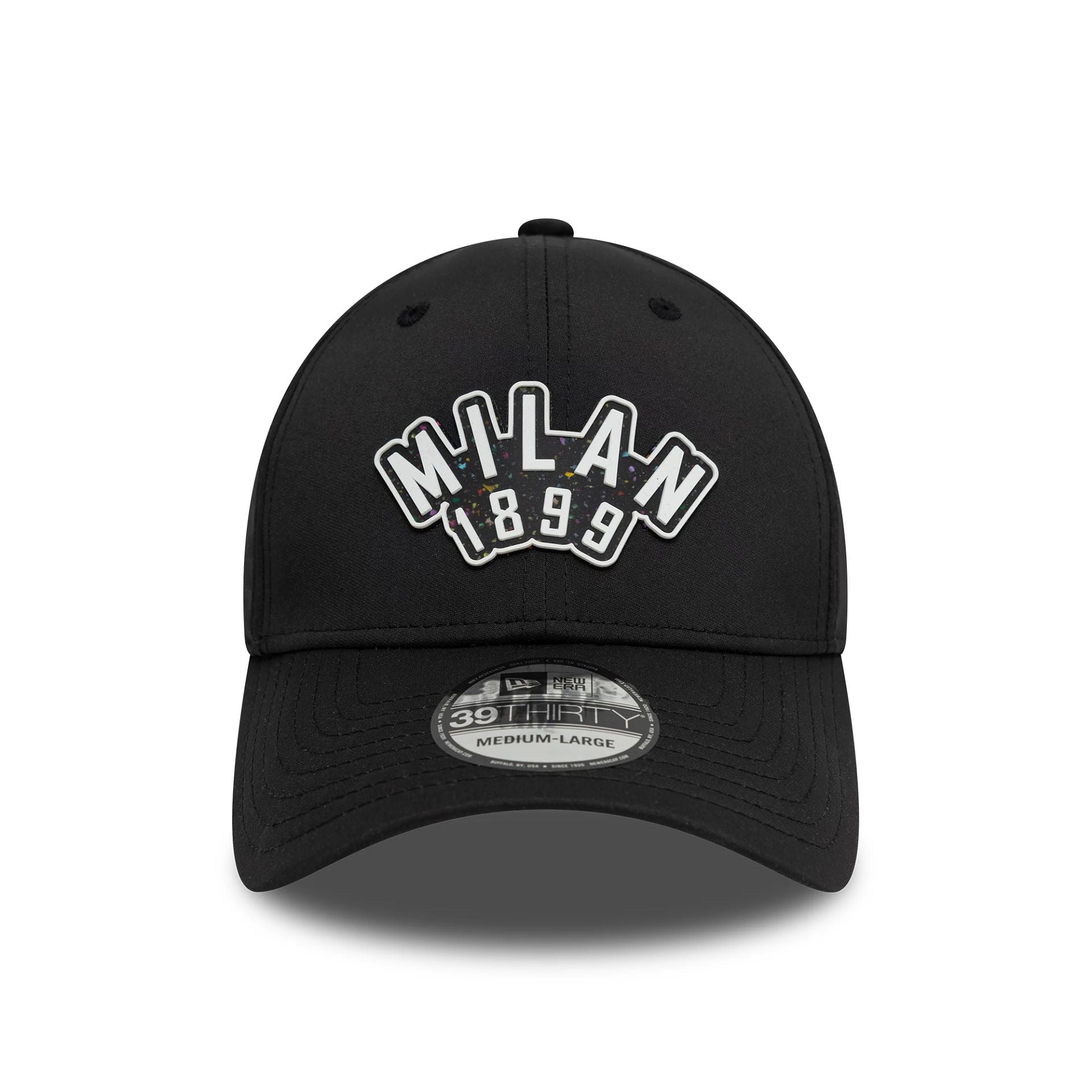 This is a AC Milan Recycled Rubber Black 39THIRTY Stretch Fit Cap 2