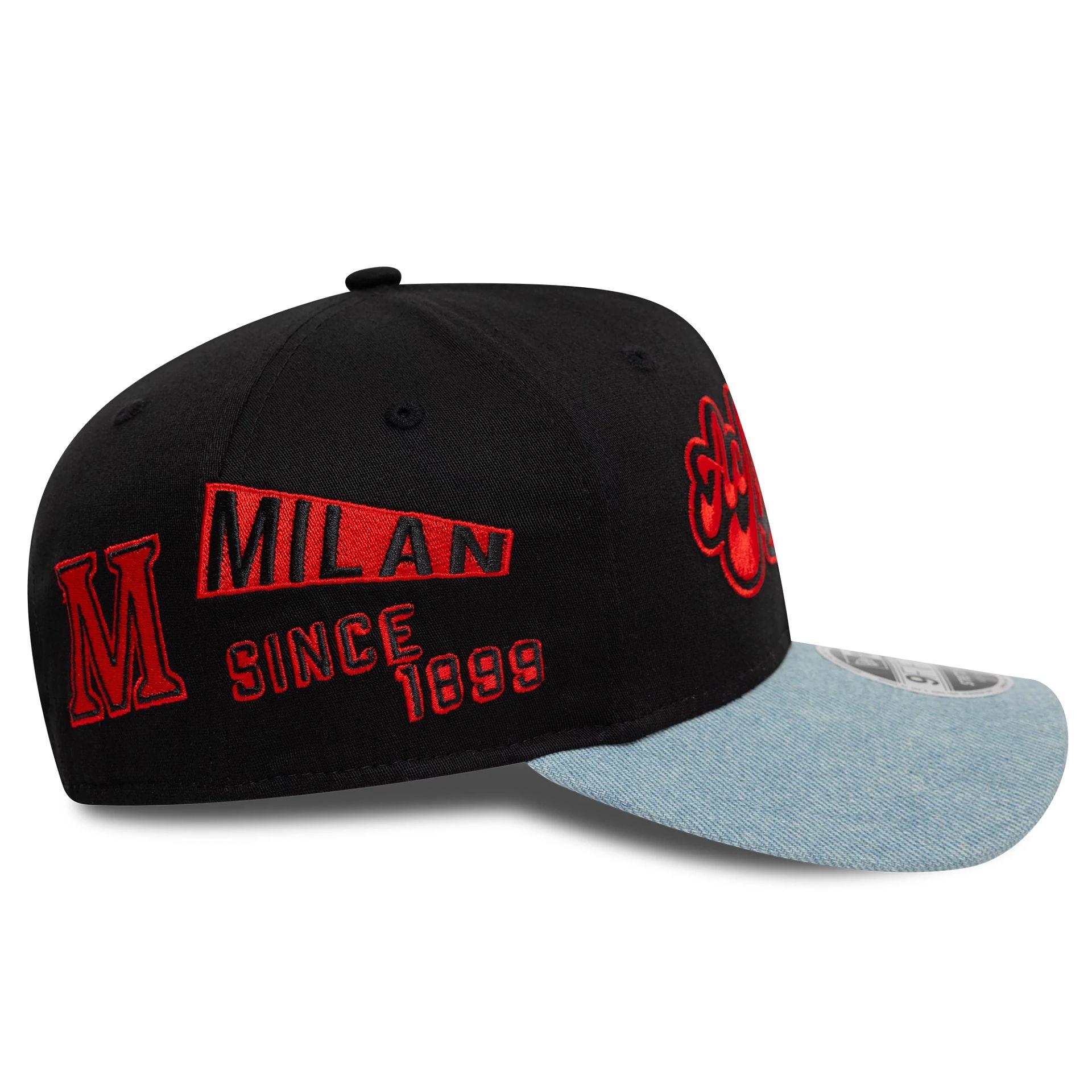 This is a AC Milan Denim Fifty Black 9FIFTY Stretch Snap Snapback Adjustable Cap 2