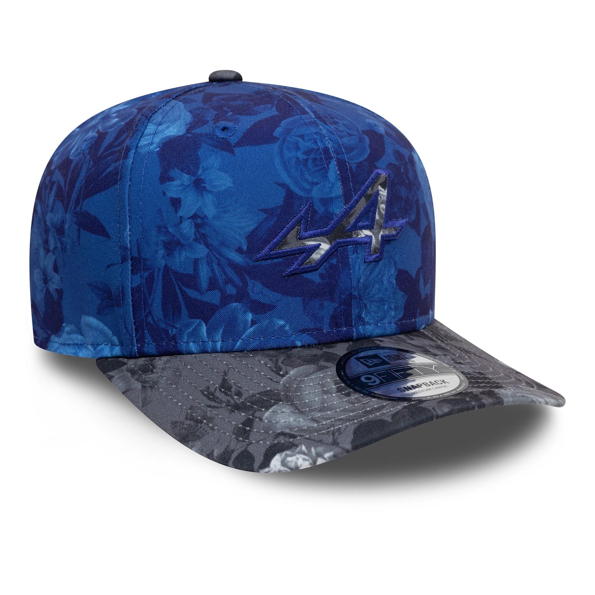 This is a Alpine Racing Tonal Floral Dark Blue 9FIFTY Original Fit Snapback Adjustable Cap 3