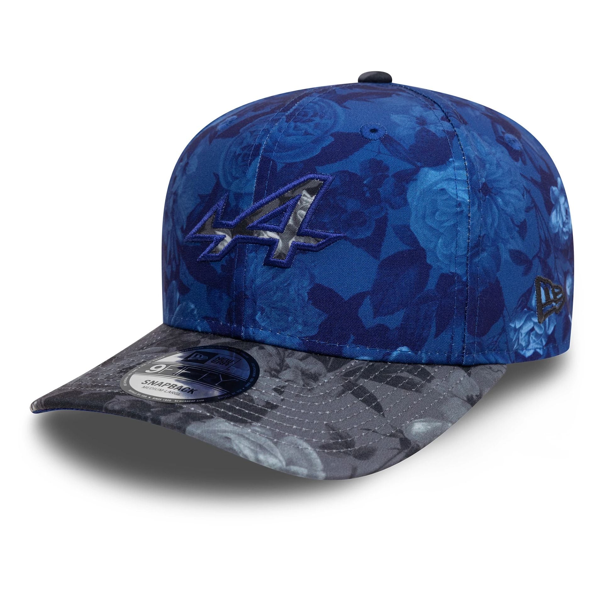 This is a Alpine Racing Tonal Floral Dark Blue 9FIFTY Original Fit Snapback Adjustable Cap 1