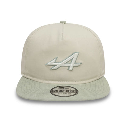 This is a Alpine Racing Acid Wash Cream Golfer Adjustable Cap 3