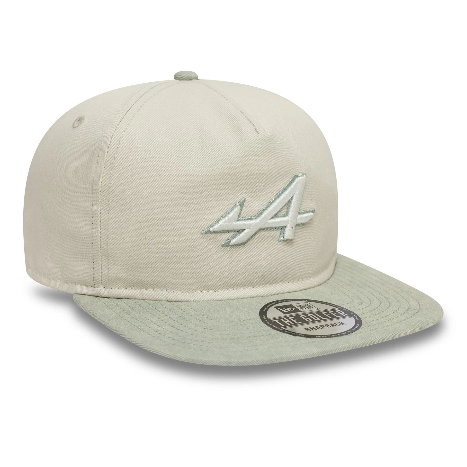 This is a Alpine Racing Acid Wash Cream Golfer Adjustable Cap 4