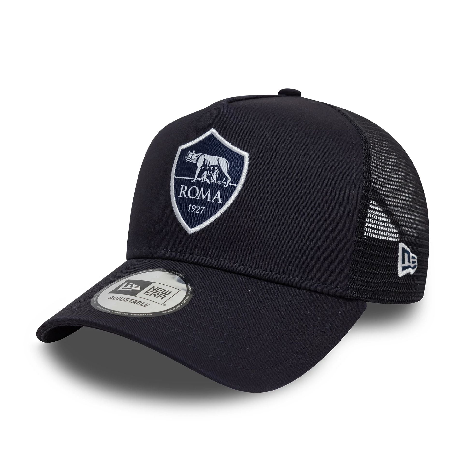 This is a AS Roma Seasonal Navy 9FORTY A-Frame Trucker Adjustable Cap 1