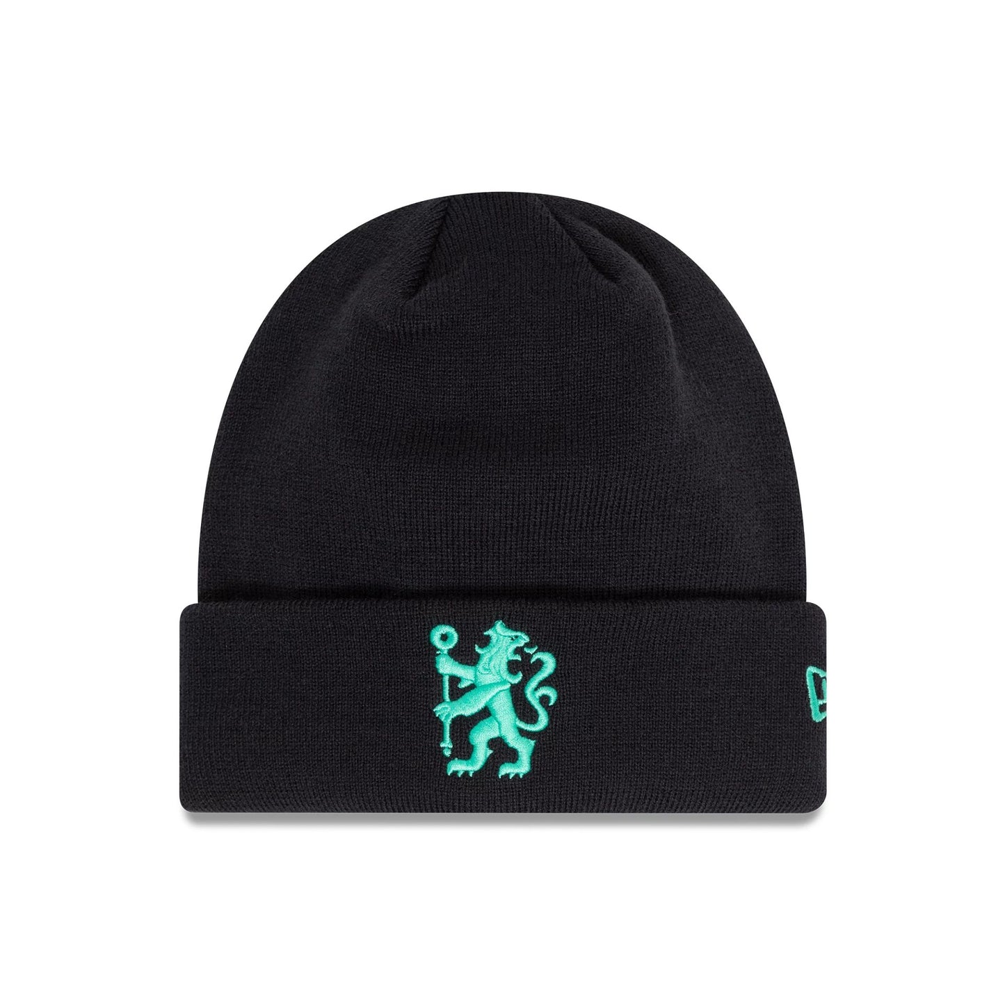 This is a Chelsea FC Lion Crest Seasonal Pop Navy Cuff Knit Beanie Hat 1