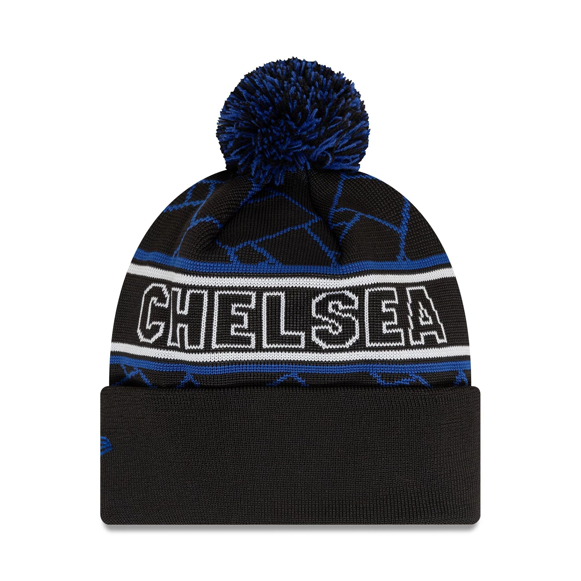 This is a Chelsea FC Lion Crest Black Sport Knit Beanie Hat 2