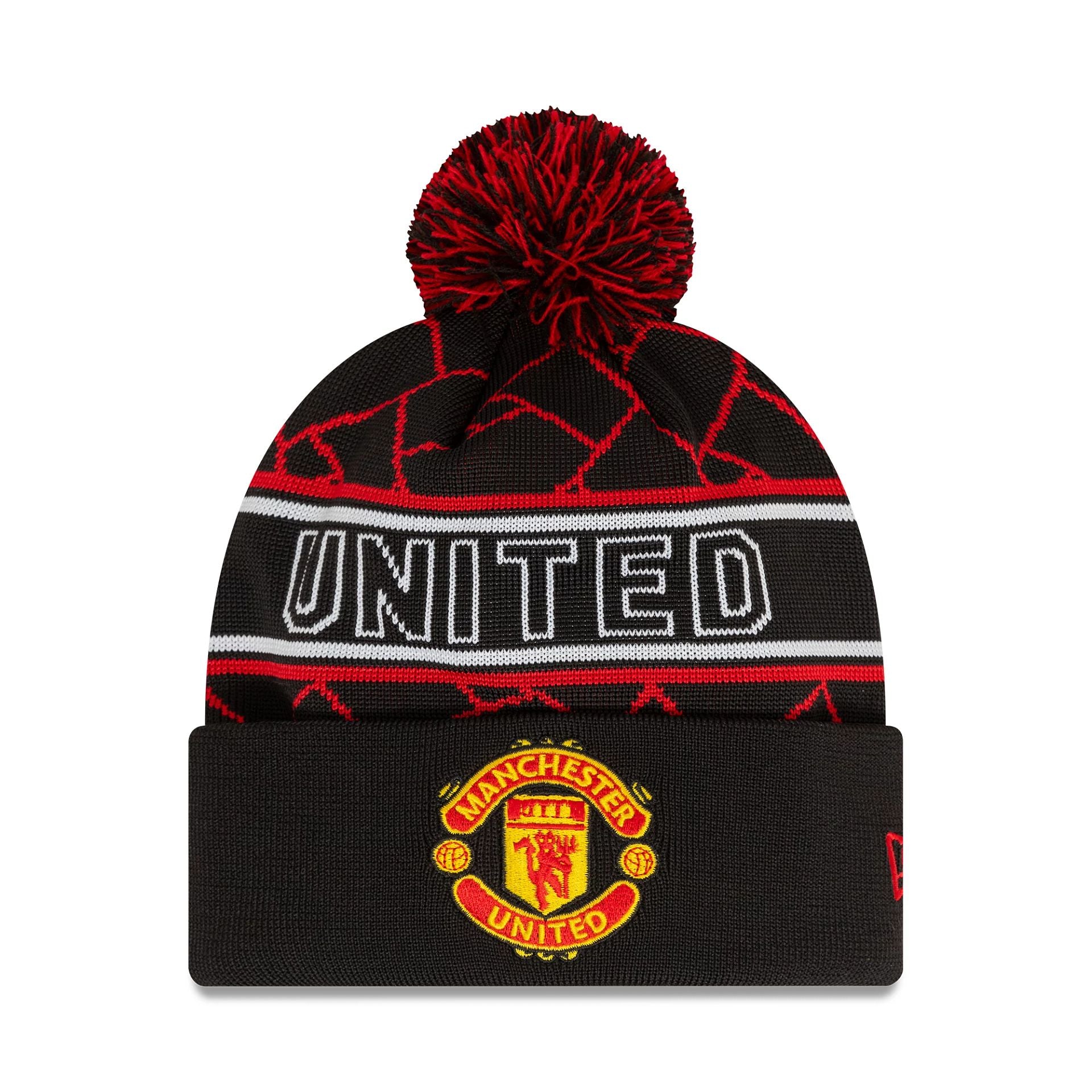 This is a Manchester United FC Black Sport Knit Beanie Hat 1