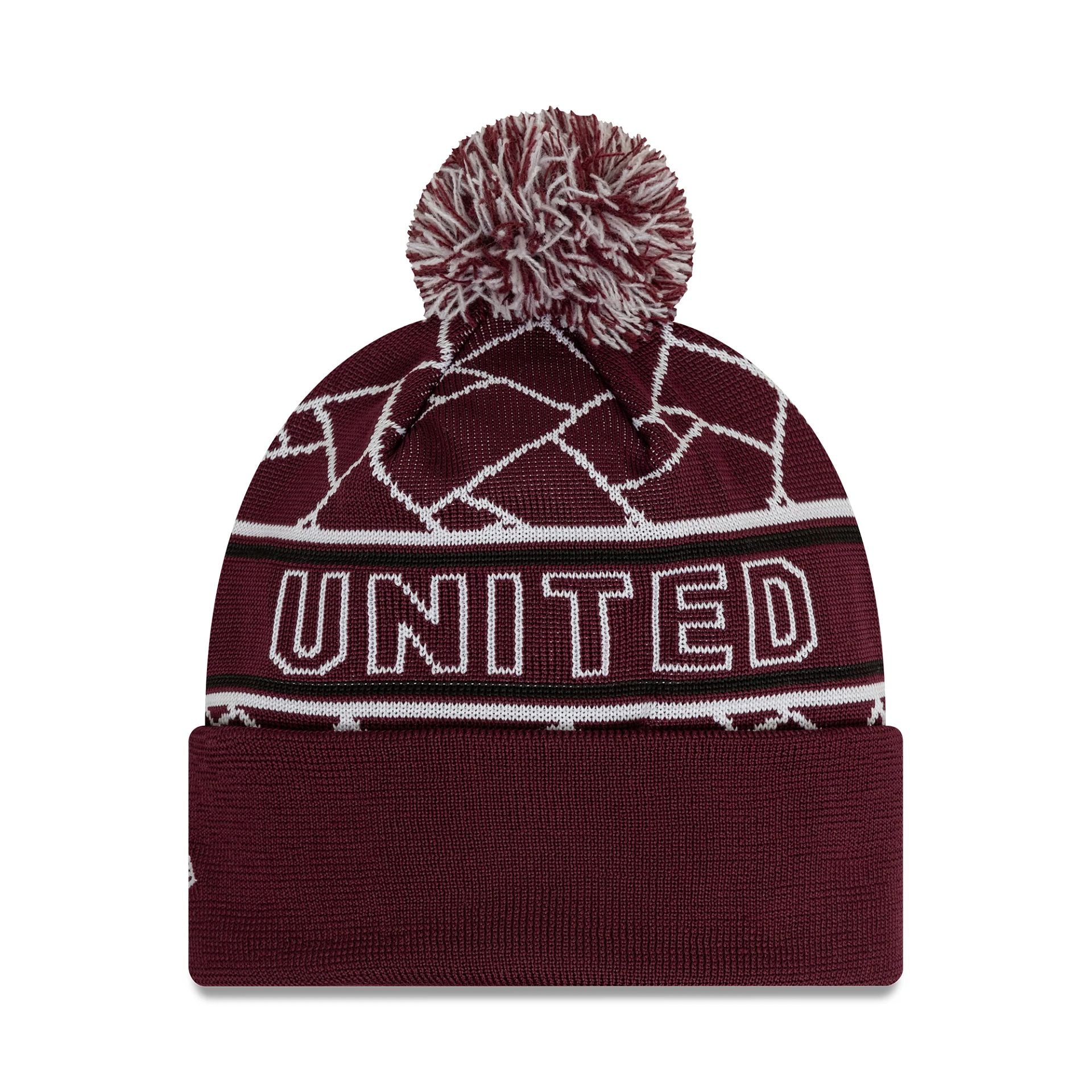 This is a Manchester United FC Dark Red Sport Knit Beanie Hat 2