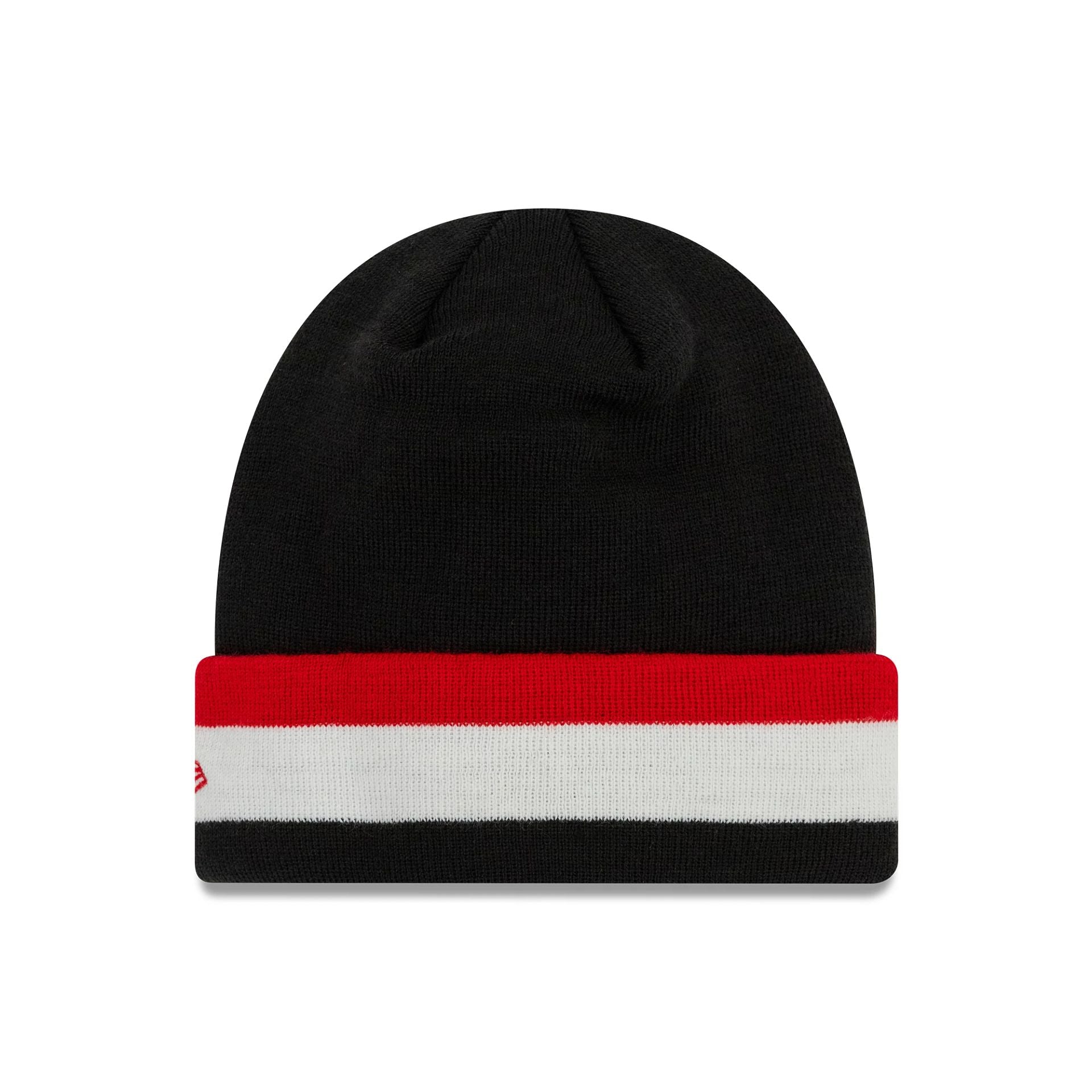 This is a Manchester United FC Flag Black Cuff Knit Beanie Hat 2