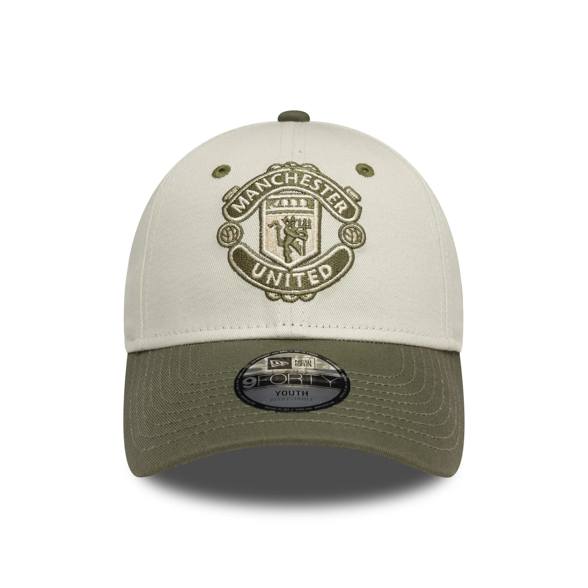 This is a Manchester United FC Contrast Visor Youth Cream 9FORTY Adjustable Cap 2