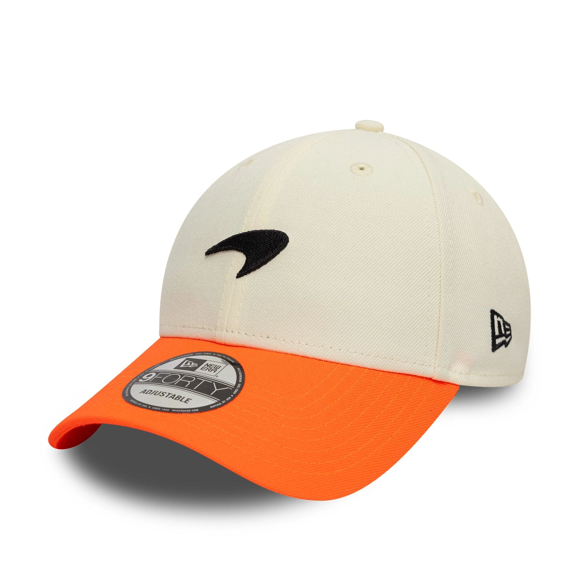 This is a McLaren Racing Contrast Visor Cream 9FORTY Adjustable Cap 1