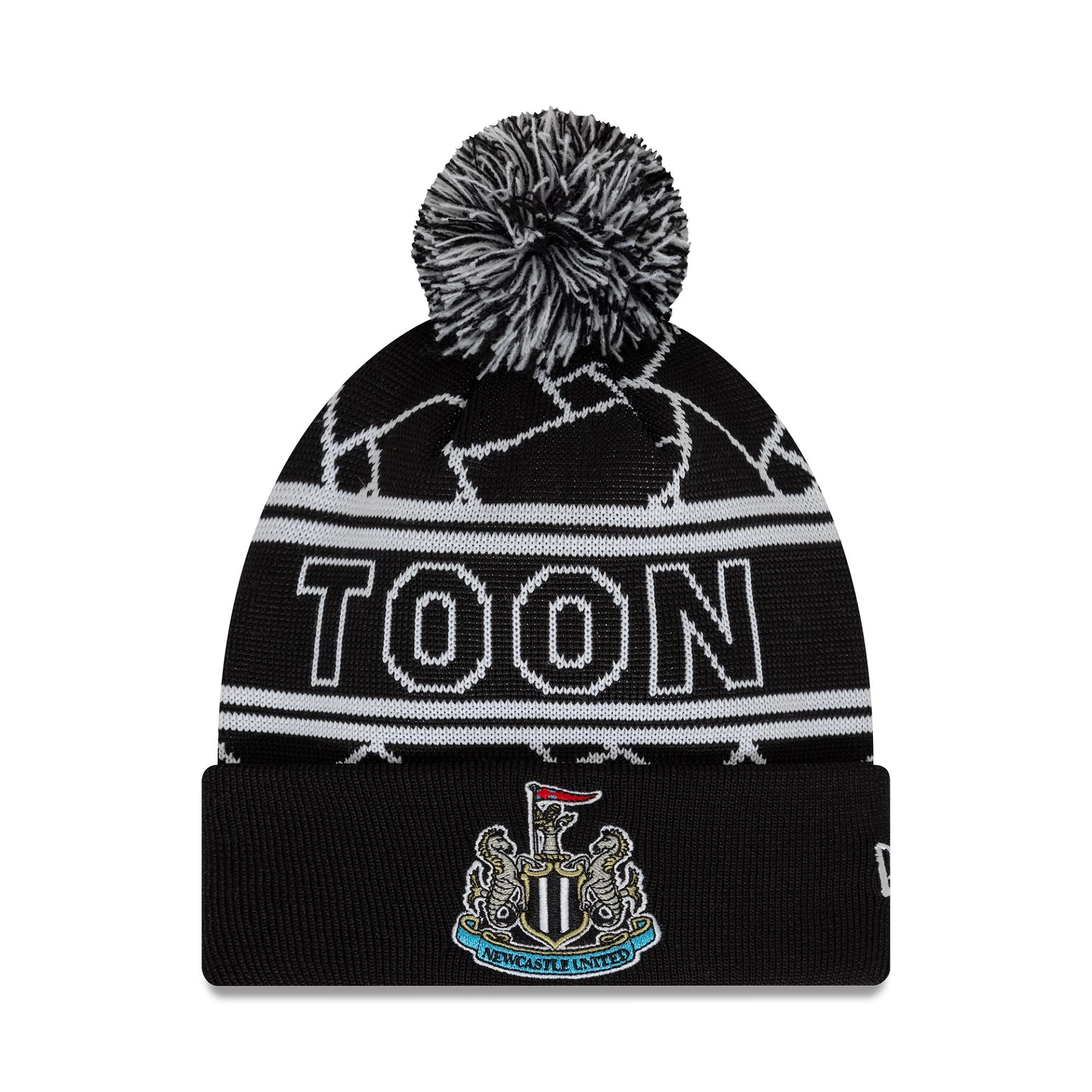 This is a Newcastle United FC Youth Black Sport Knit Beanie Hat 1