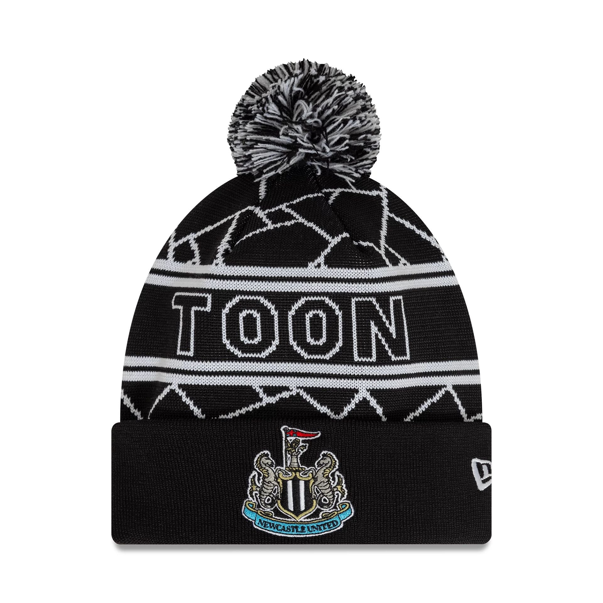 This is a Newcastle United FC Black Sport Knit Beanie Hat 1