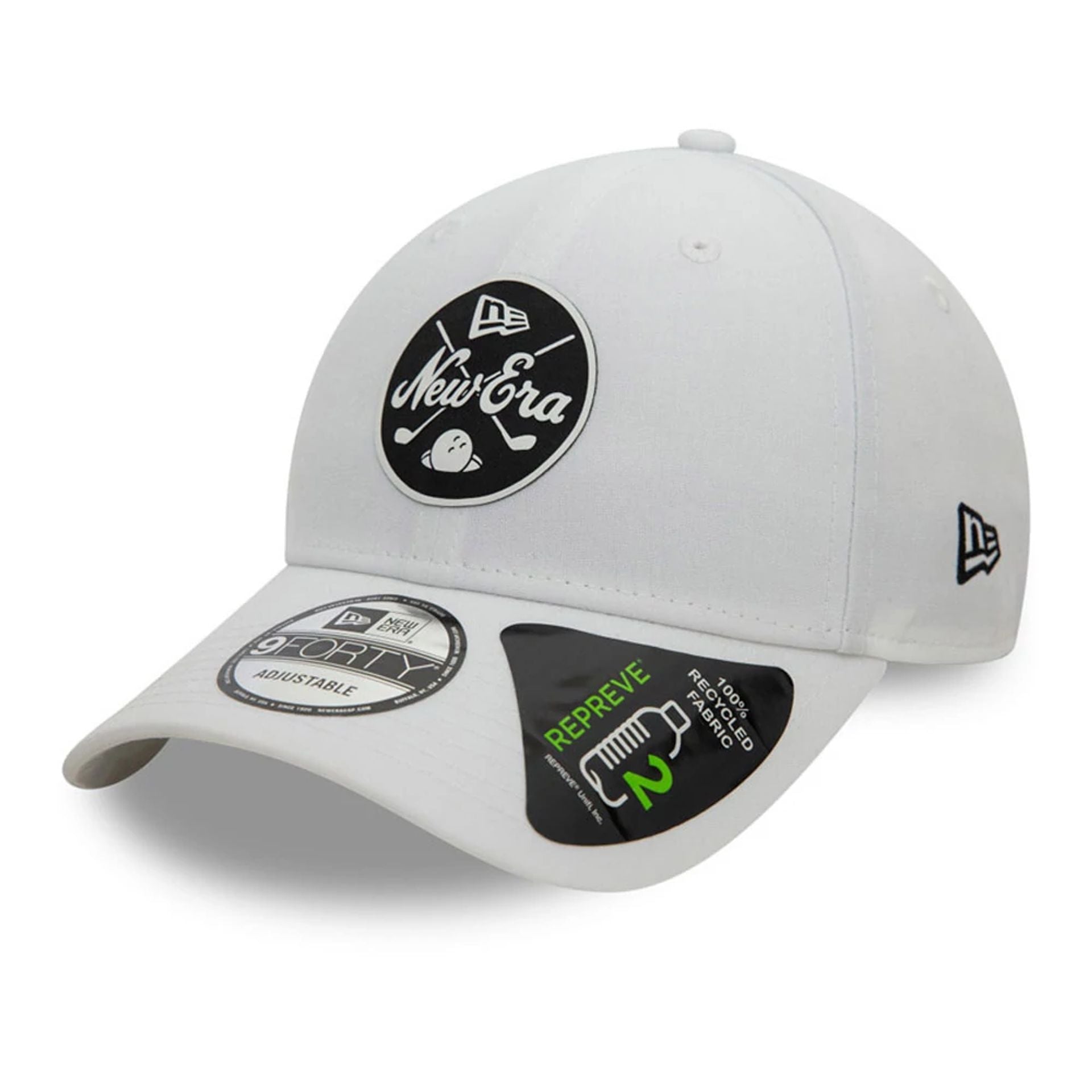 This is a Repreve® New Era Mono White 9FORTY Adjustable Cap 1