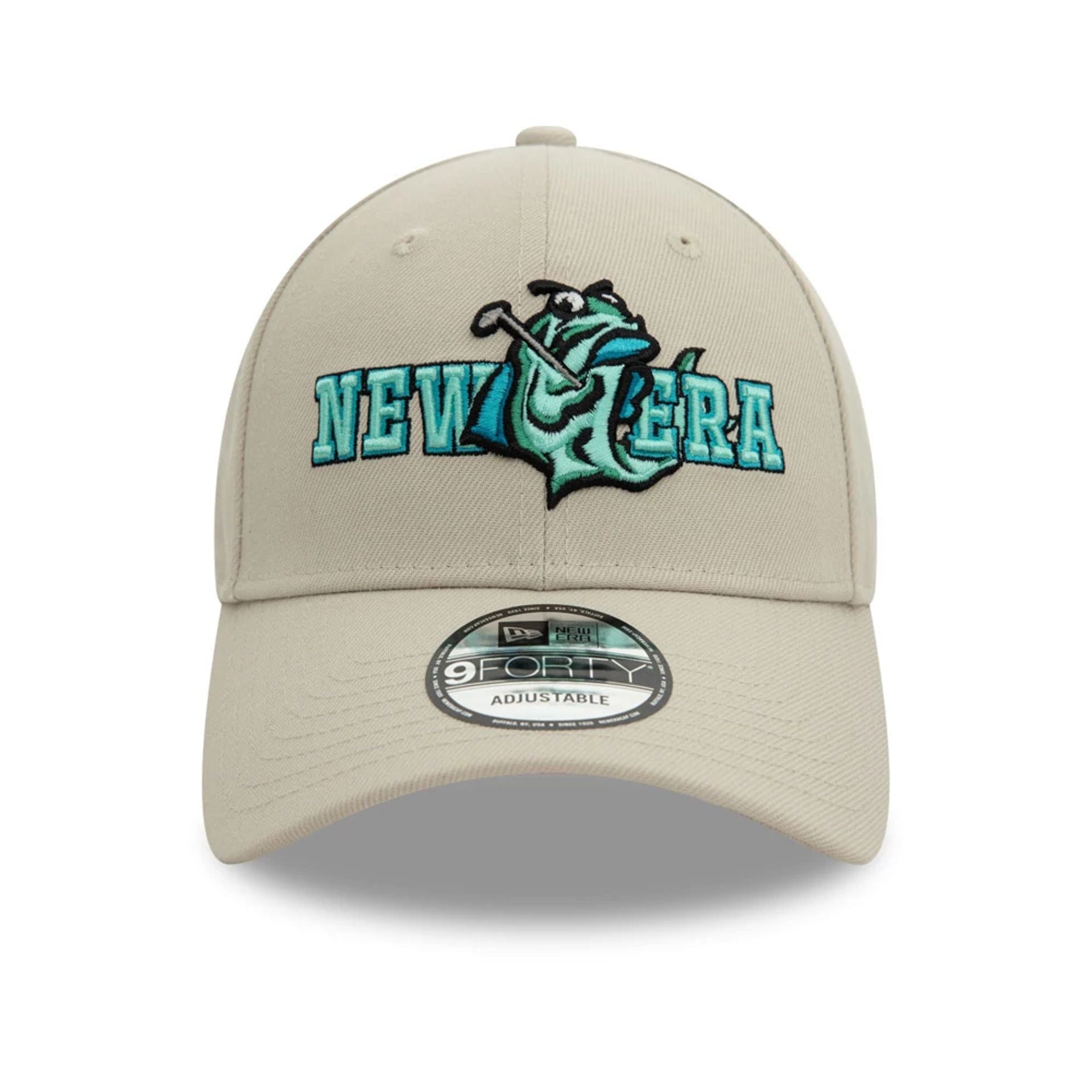 This is a Recycled New Era Catfish Cream 9FORTY Adjustable Cap 2