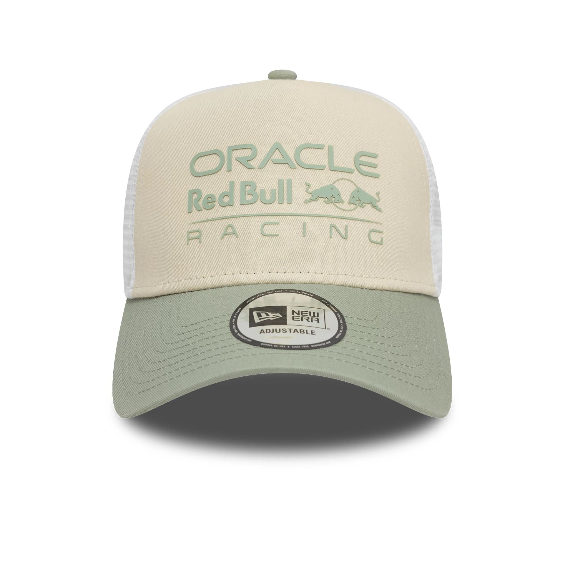 This is a Red Bull Racing Seasonal Cream 9FORTY A-Frame Trucker Adjustable Cap 2