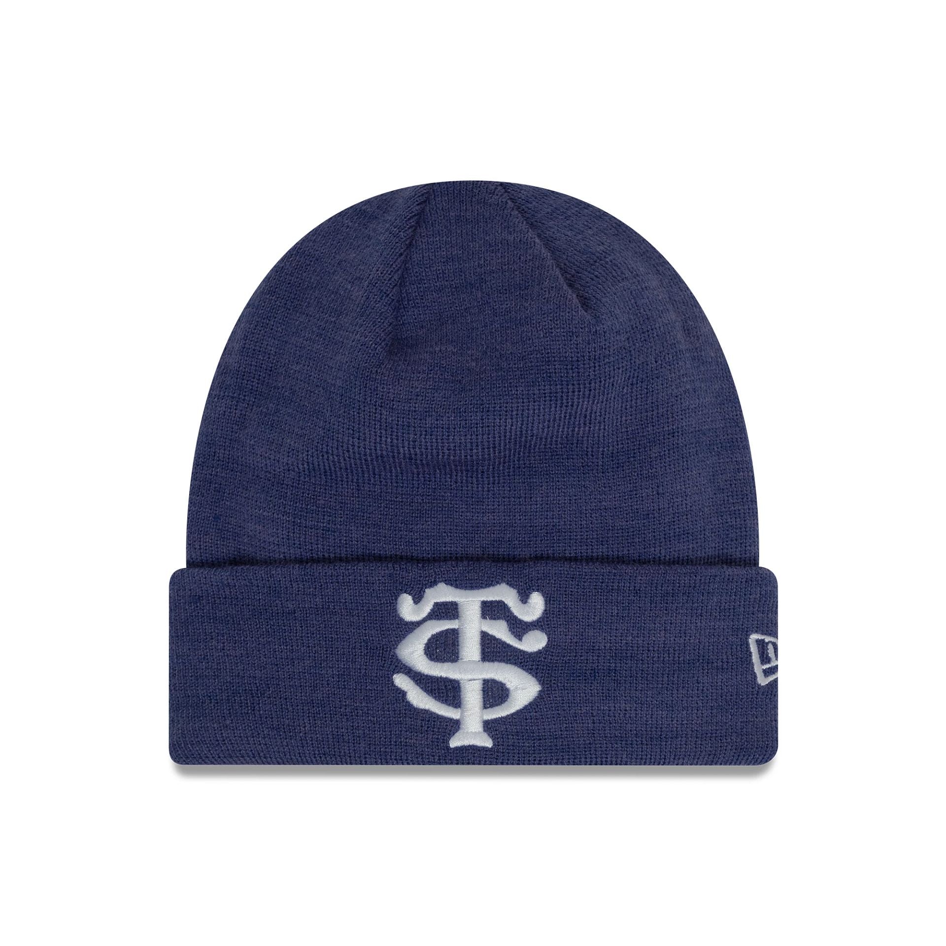 This is a Stade Toulousain Seasonal Dark Blue Cuff Knit Beanie Hat 1