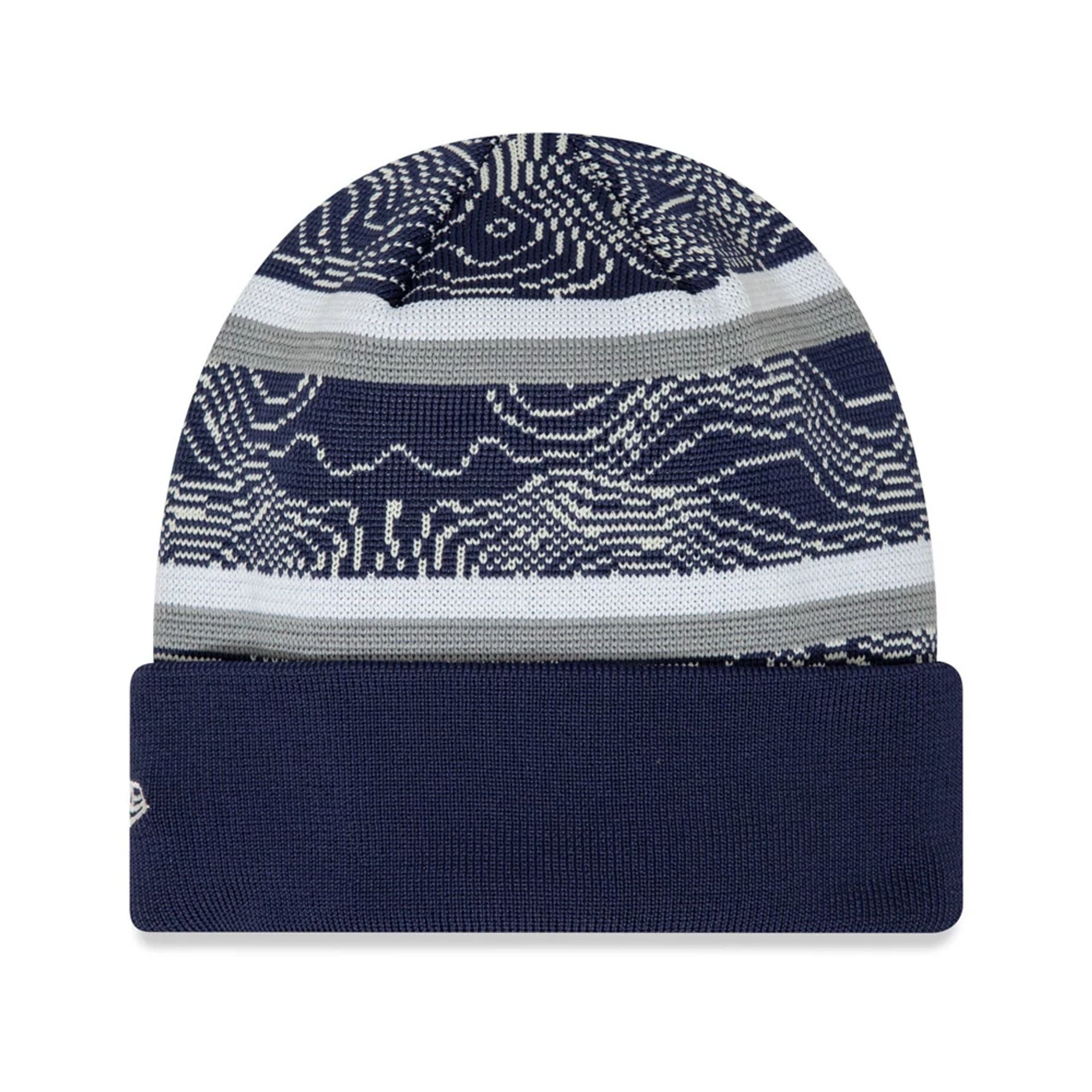 This is a The Open Championships Jacquard Navy Cuff Knit Beanie Hat 2