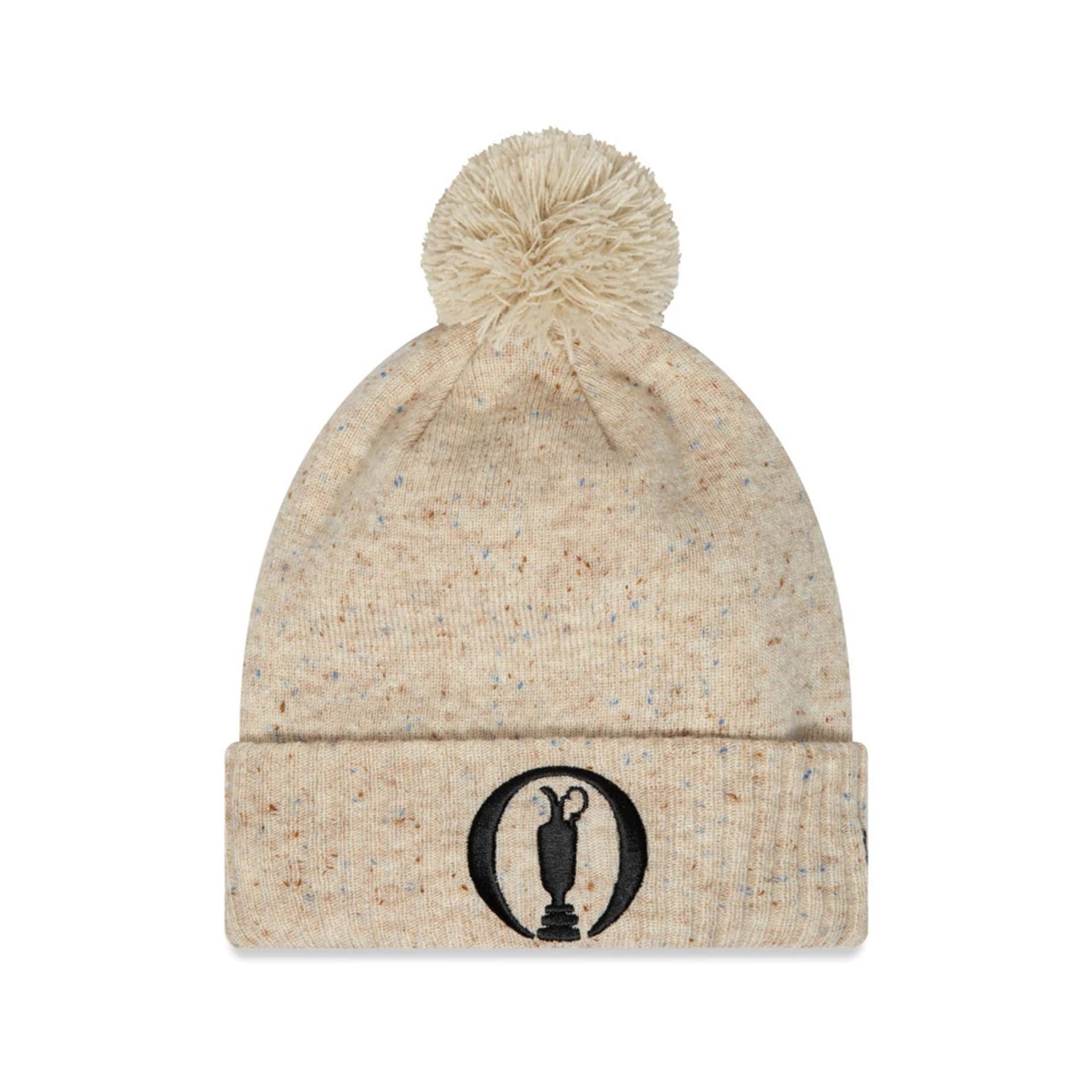 This is a The Open Championships Fleck Cream Bobble Knit Beanie Hat 1