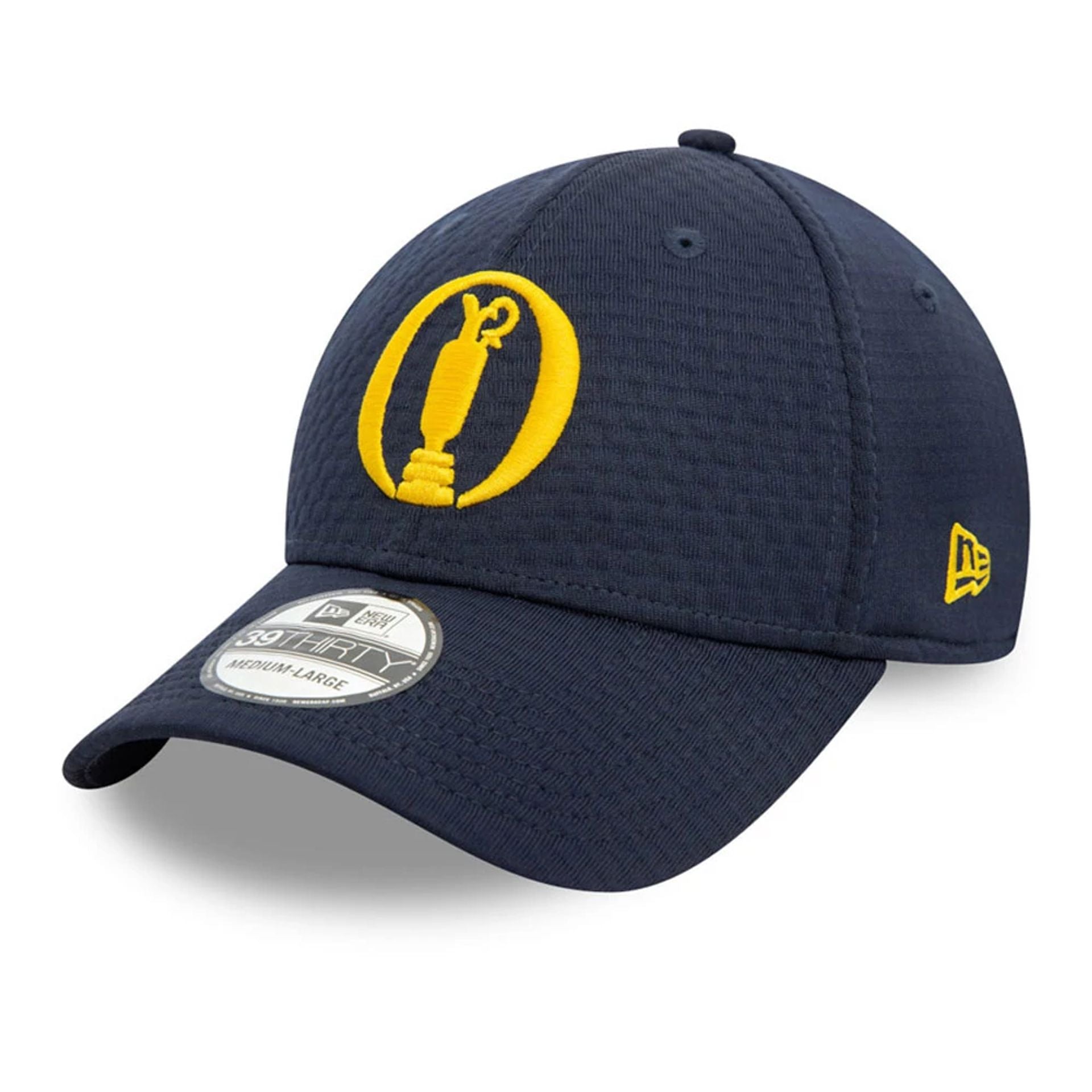 This is a The Open Championships Maxweave Mesh Navy 39THIRTY Stretch Fit Cap 1