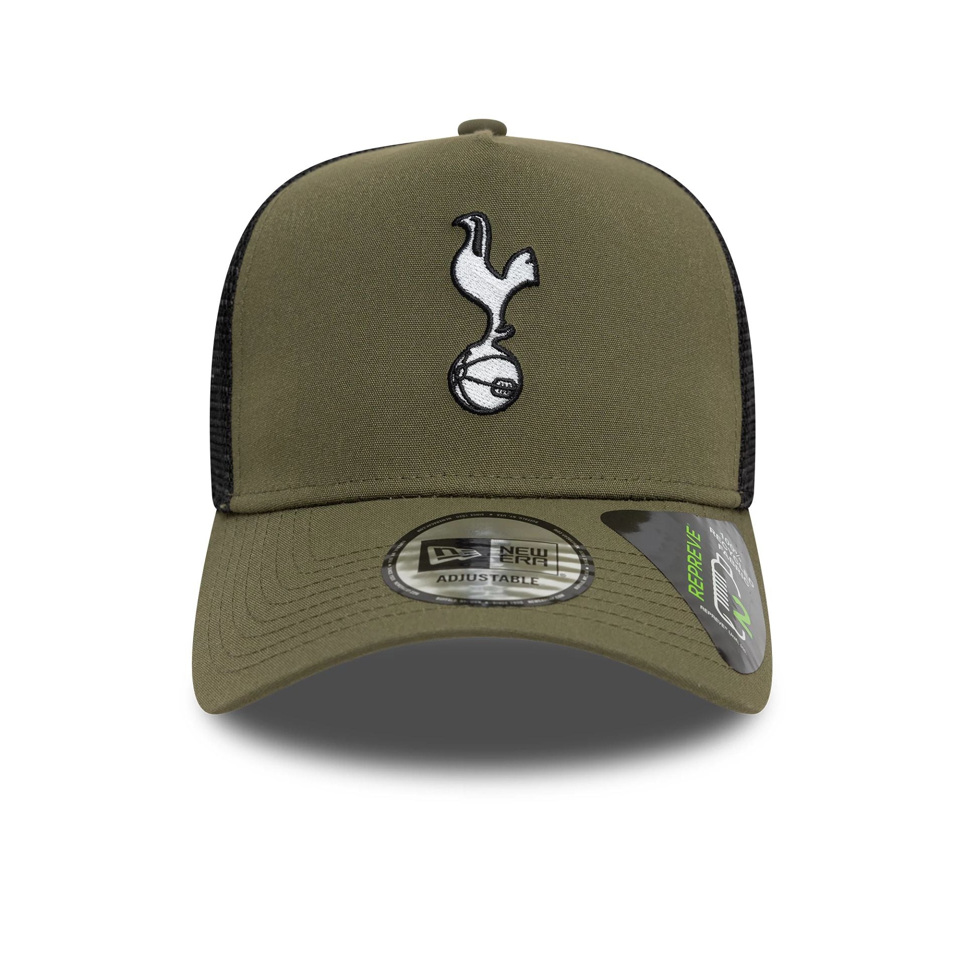 This is a Tottenham Hotspur FC Seasonal Green 9FORTY A-Frame Trucker Adjustable Cap 2