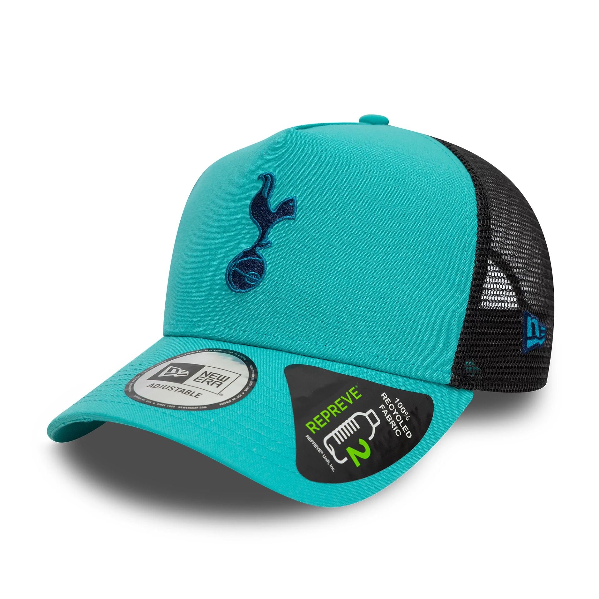 This is a Tottenham Hotspur FC Seasonal Turquoise 9FORTY A-Frame Trucker Adjustable Cap 1