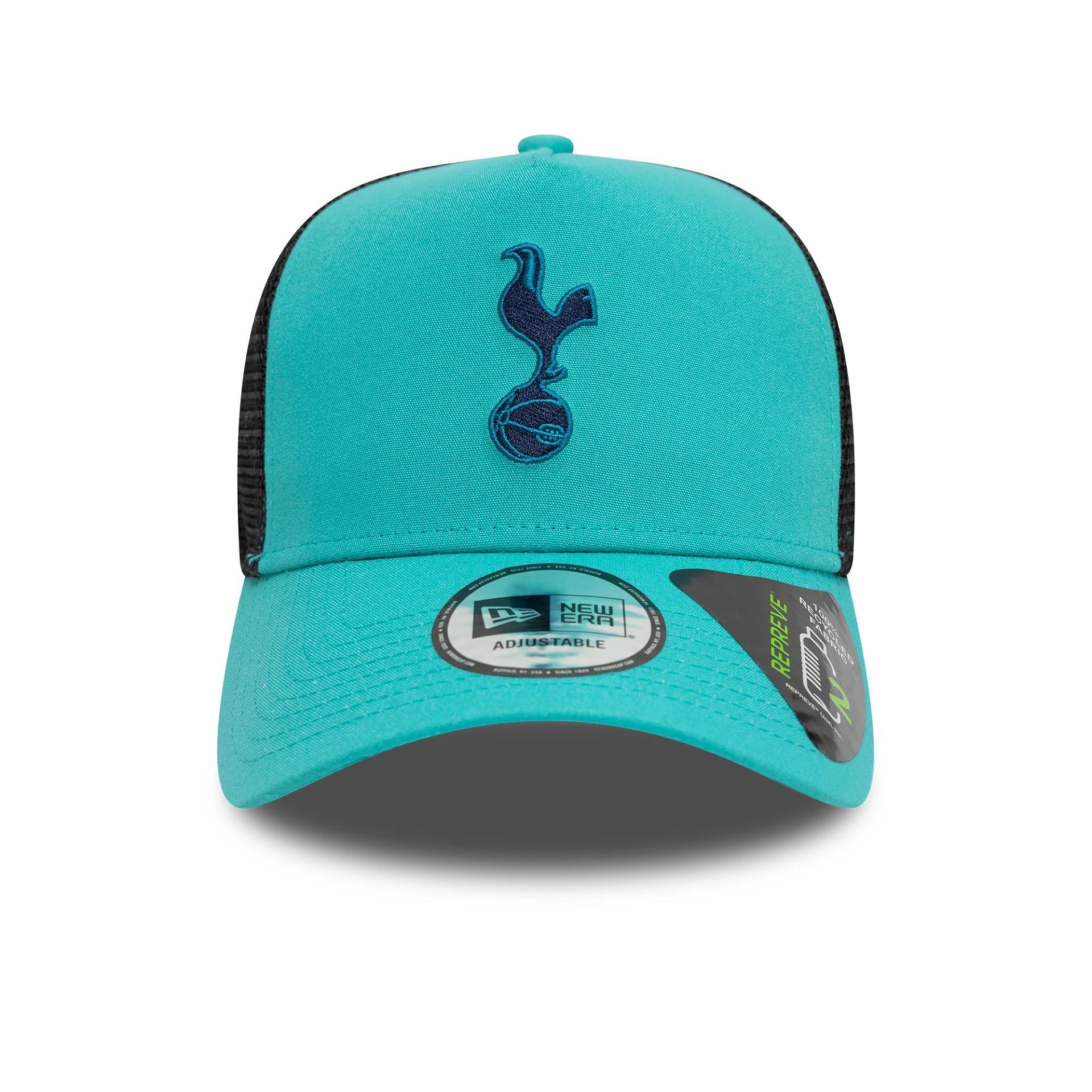 This is a Tottenham Hotspur FC Seasonal Turquoise 9FORTY A-Frame Trucker Adjustable Cap 2