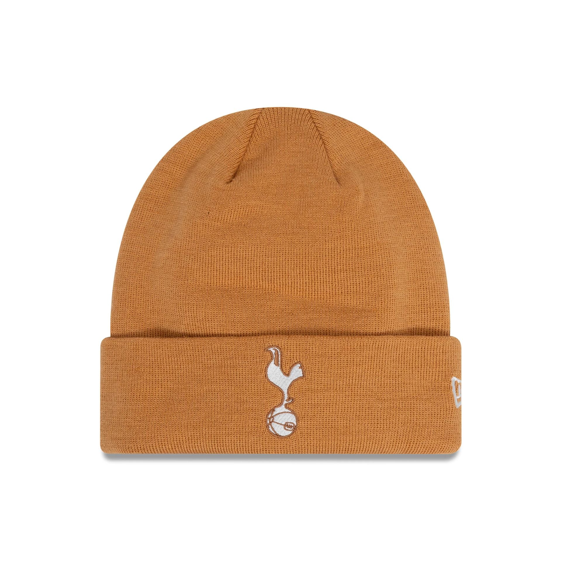 This is a Tottenham Hotspur FC Seasonal Dark Beige Cuff Knit Beanie Hat 1