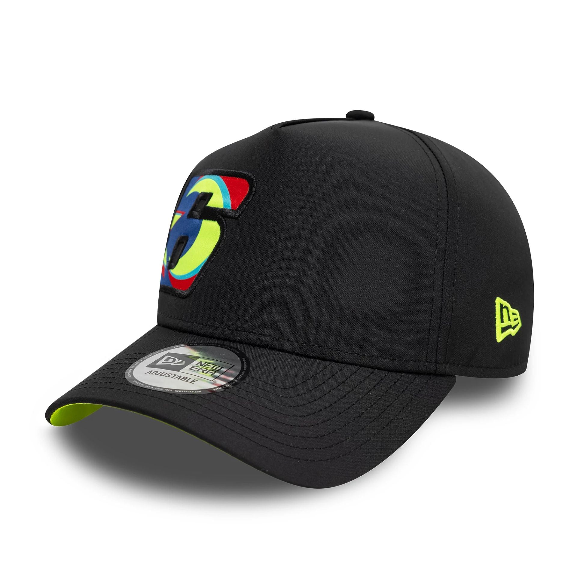 This is a VR46 Moon Sun Black 9FORTY A-Frame Trucker Adjustable Cap 1