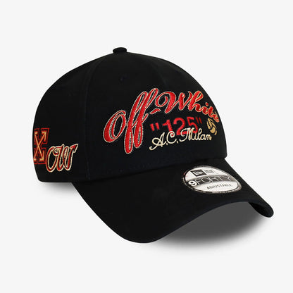 This is a AC Milan x Off-White Black 9FORTY Adjustable Cap 3