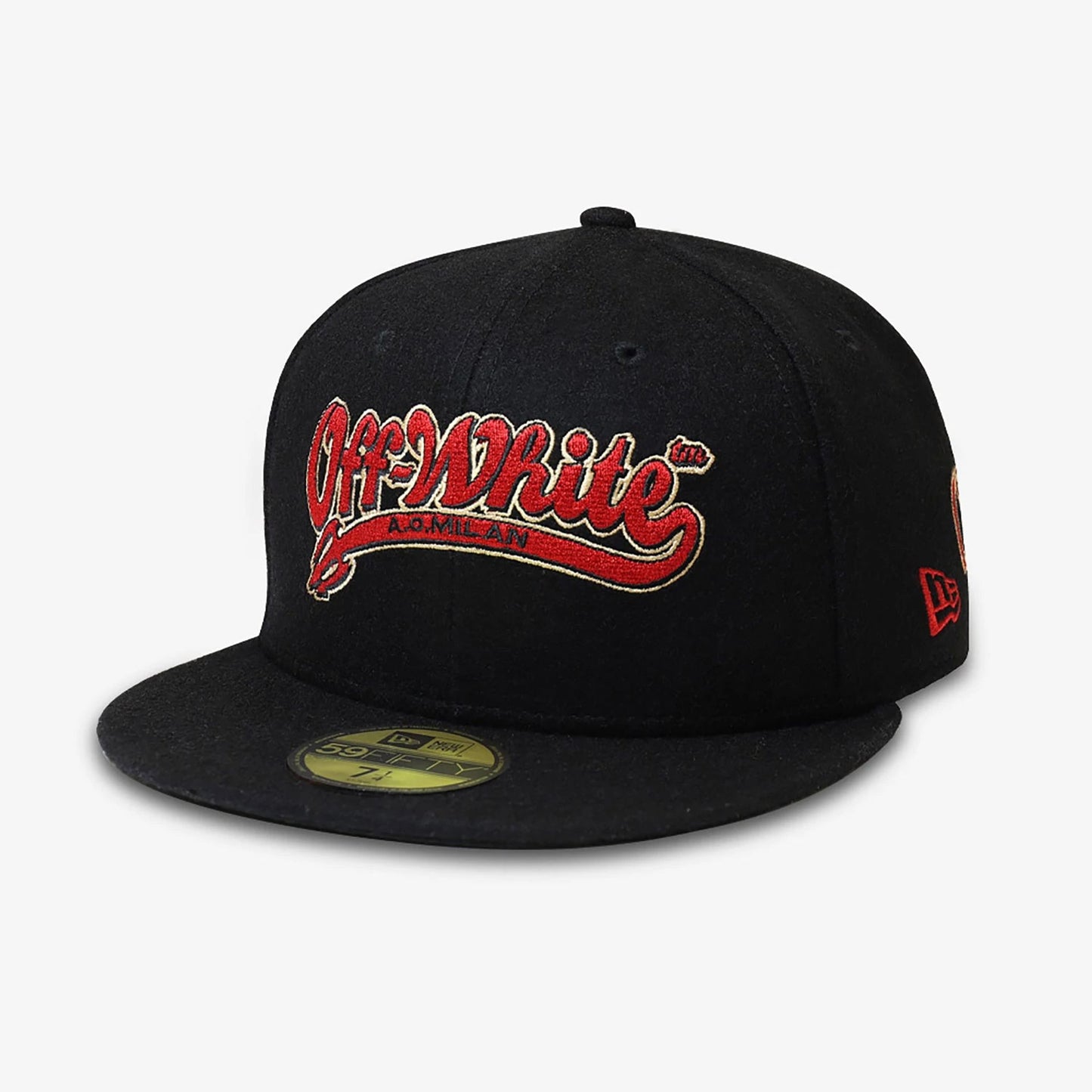 This is a AC Milan x Off-White Black 59FIFTY Fitted Cap 4