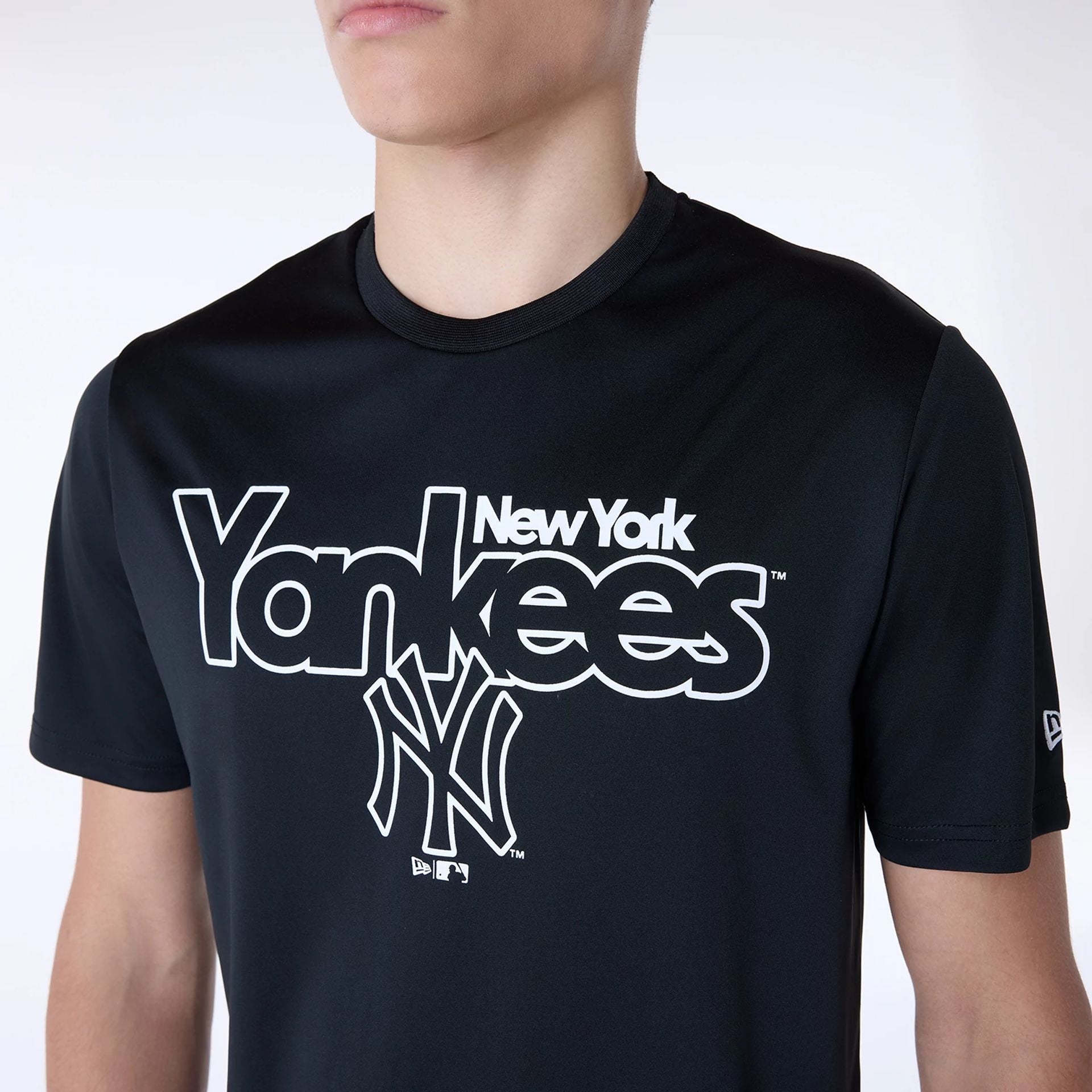 The Male model is wearing New York Yankees MLB Essentials Black T-Shirt 3