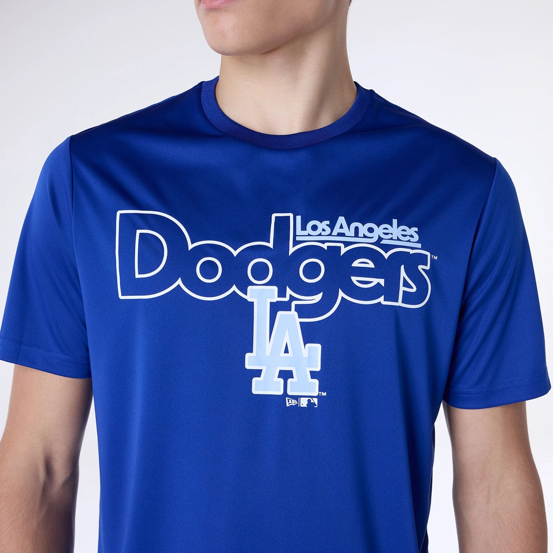 The Male model is wearing LA Dodgers MLB Essentials Blue T-Shirt 6