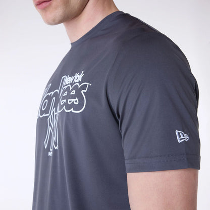 The Male model is wearing New York Yankees MLB Essentials Dark Grey T-Shirt 5