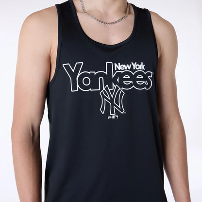 The Male model is wearing New York Yankees MLB Essentials Black Vest 4