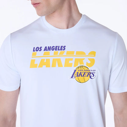 The Male model is wearing LA Lakers NBA Essentials White T-Shirt 5