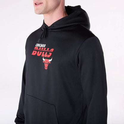 The Male model is wearing Chicago Bulls NBA Essentials Black Pullover Hoodie 4