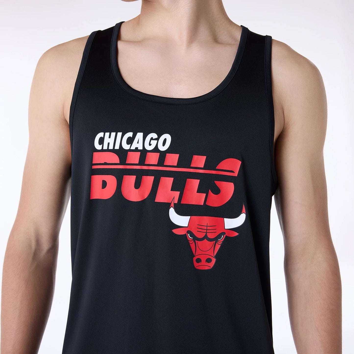 The Male model is wearing Chicago Bulls NBA Essentials Black Vest 5