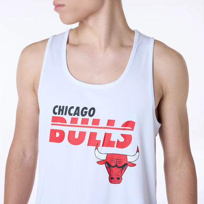 The Male model is wearing Chicago Bulls NBA Essentials White Vest 3