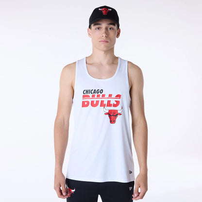 The Male model is wearing Chicago Bulls NBA Essentials White Vest 1