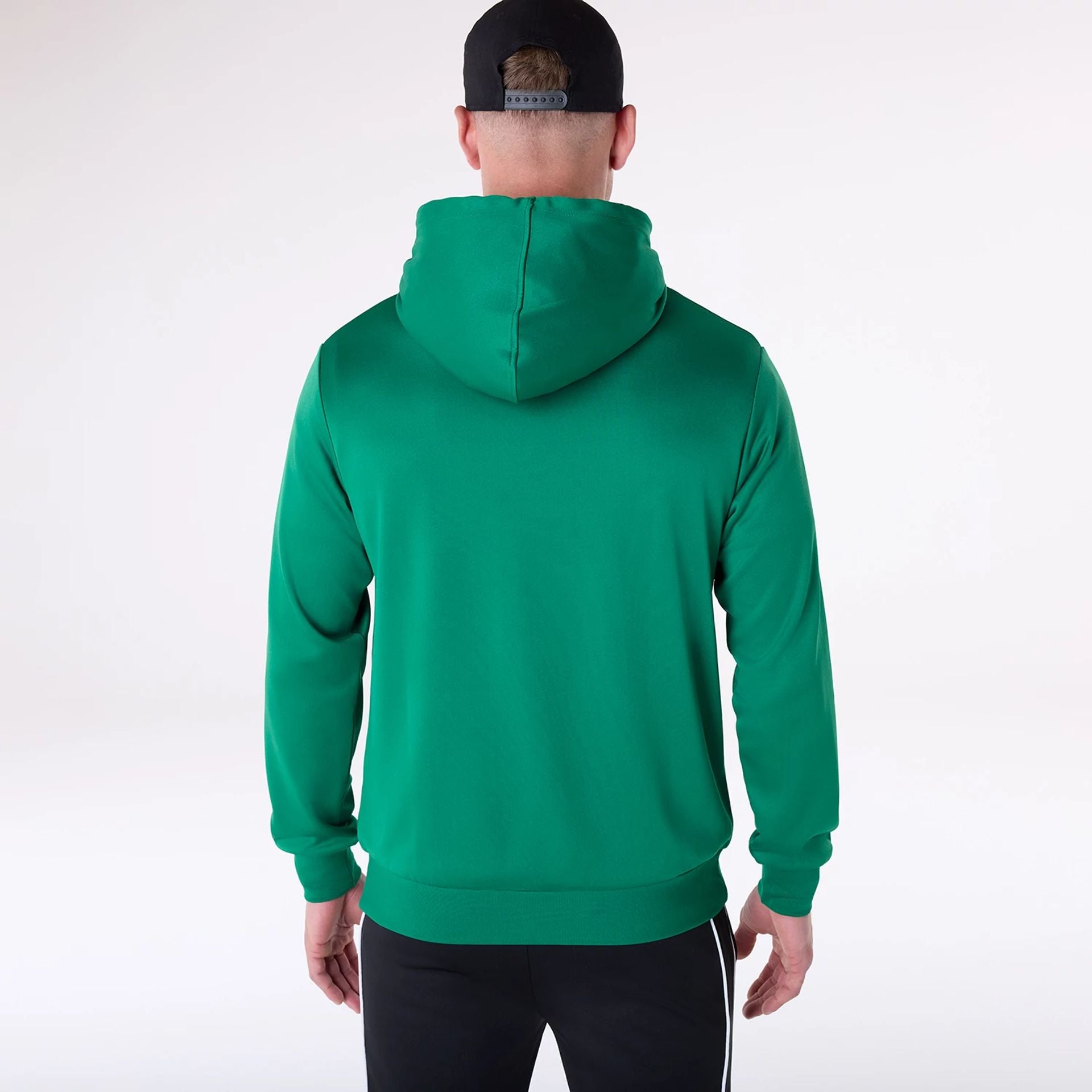 The Male model is wearing Boston Celtics NBA Essentials Green Pullover Hoodie 2