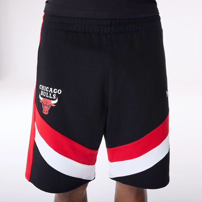 The Male model is wearing Chicago Bulls NBA Panel Black Shorts 7