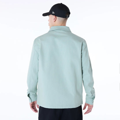 The Male model is wearing New Era Essential Pastel Green Shacket 2