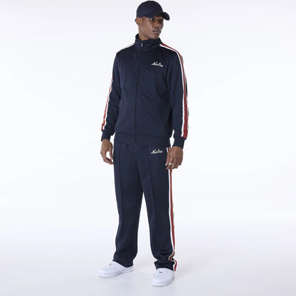 The Male model is wearing New Era Essential Navy Track Jacket 8